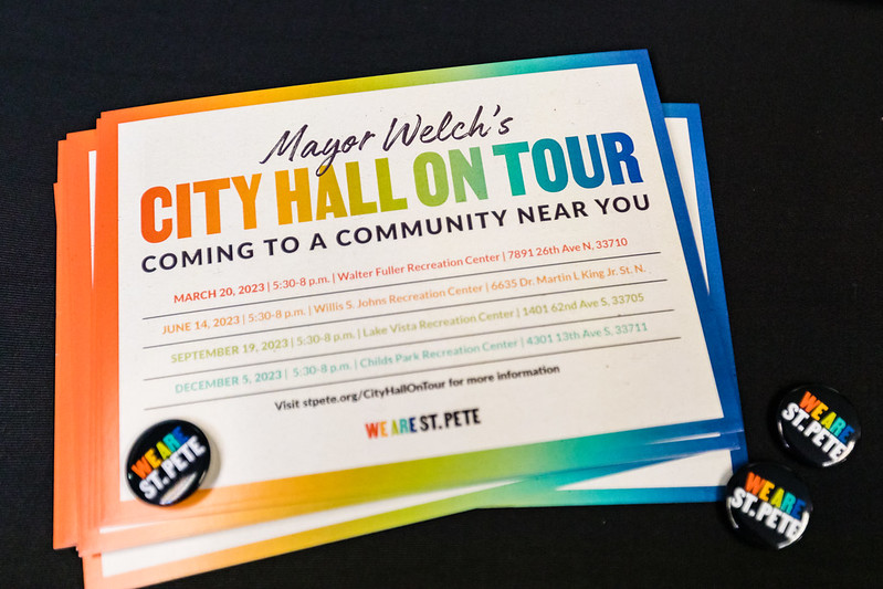 image of handout flyer for Mayor Welch's City Hall On Tour